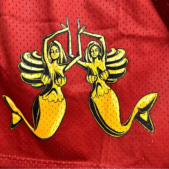 Someslight Mens Jolly Roger Anime Pirate Basketball Mesh Shorts Rust Red Large - Picture 4 of 6